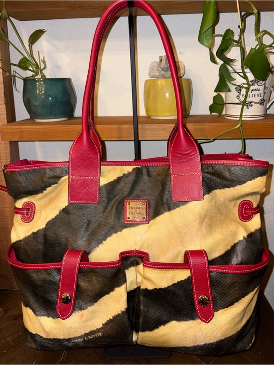 Dooney & Bourke Handbags - Dooney & Bourke Vintage Zebra Print Large Pocket Tote